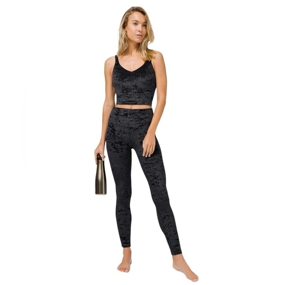 Lululemon Matched Set Align Tank / Wunder Lounge 28” Tight Black Velvet Sz 2 - Picture 1 of 16